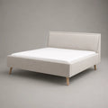 Letto matrimoniale imbottito in poliestere beige con rete a doghe, per materasso 160 x 200 cm
